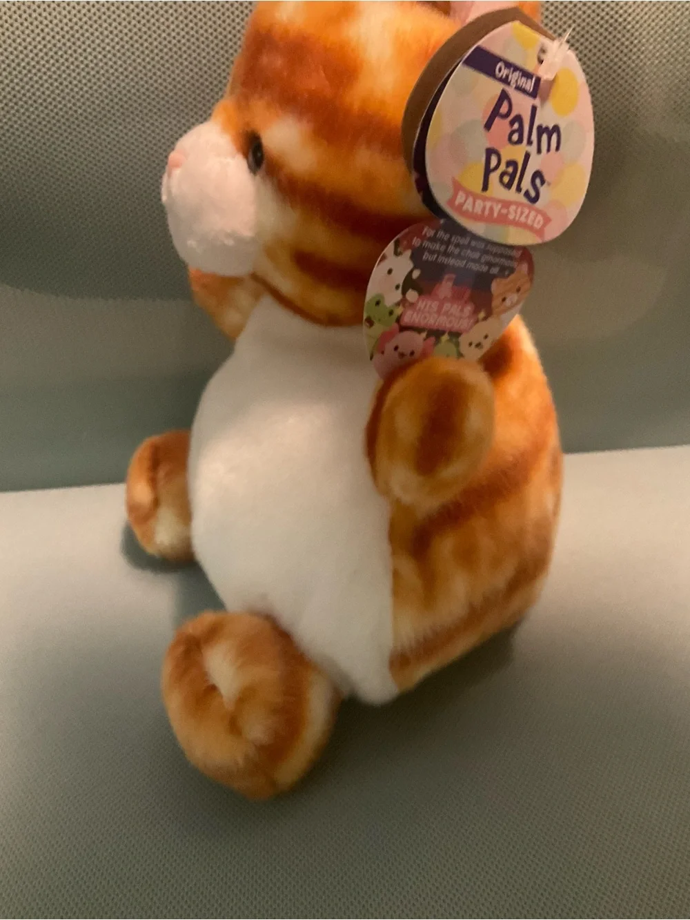Palm Palms Party Sized Meow Kitty Orange and White Plush Cat New